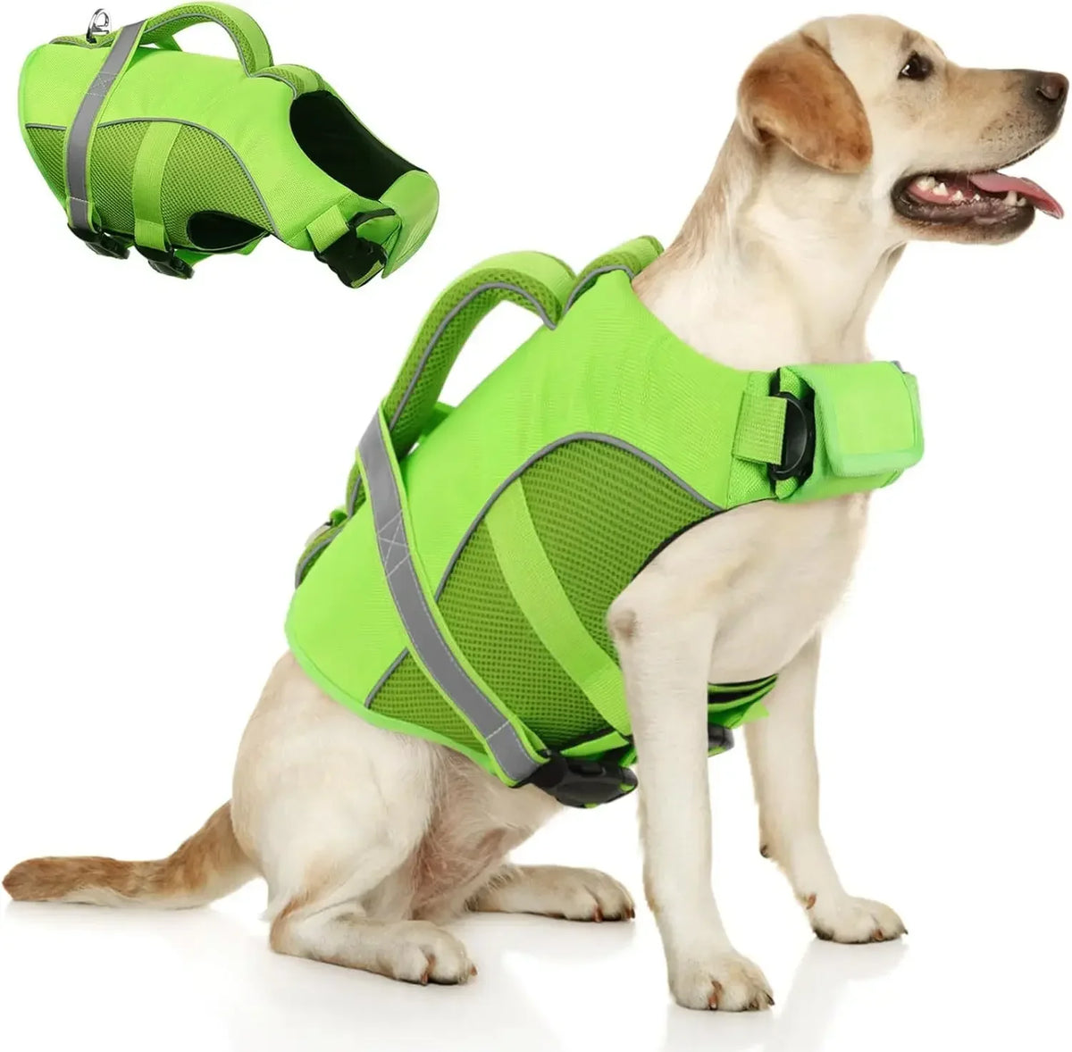 BXX Durable Mesh Dog Life Jacket With Ergonomic Rescue Handle