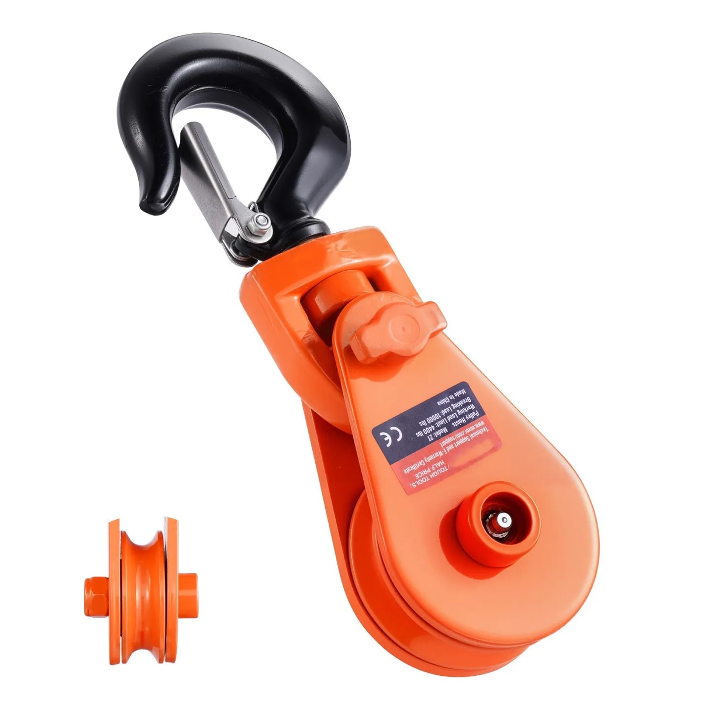 SucceBuy Snatch Block Pulley 2T with Swivel Hook Lifting Offroad Recovery for Towing Operation on Truck Rollback Wrecker Car