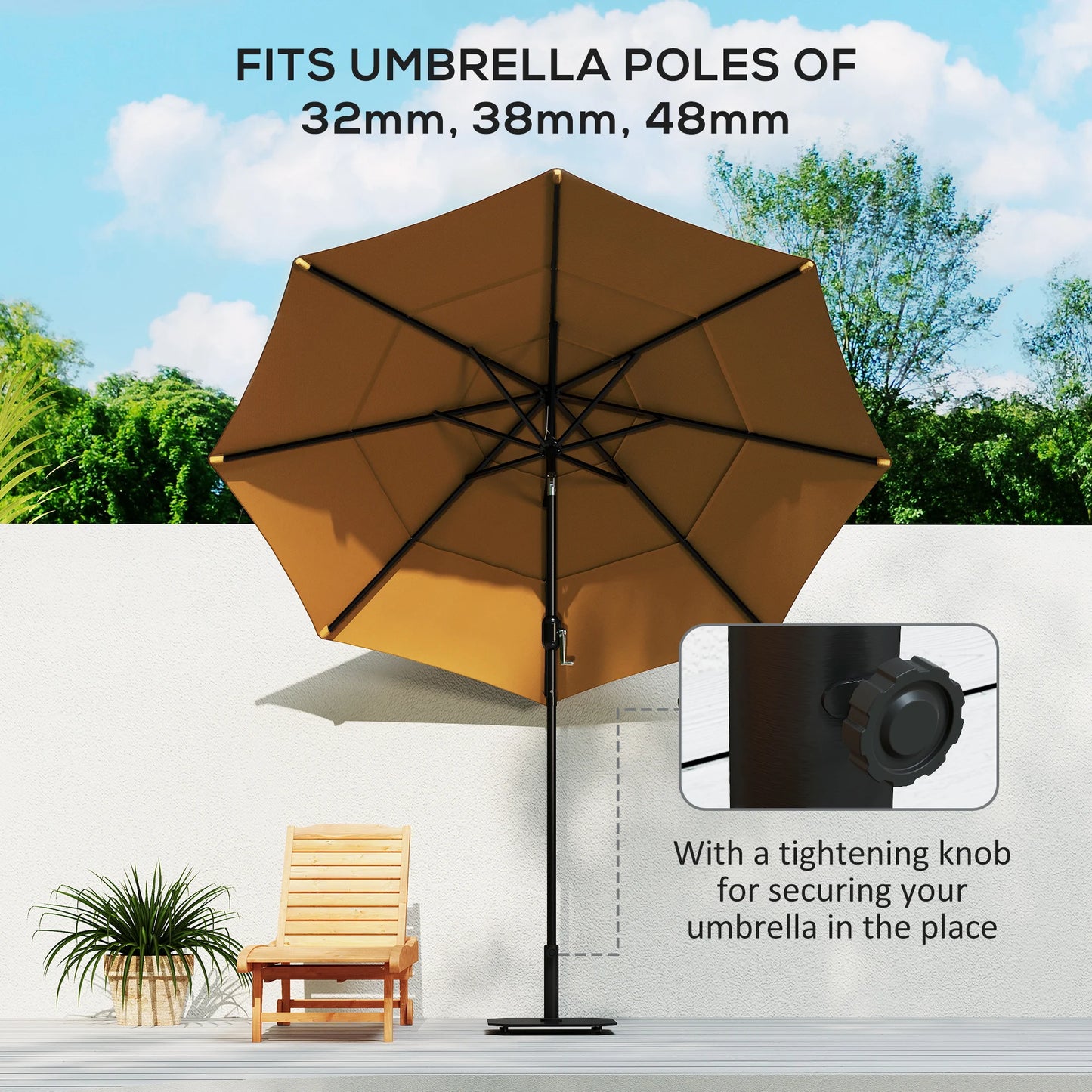 Outsunny Metal Square Patio Umbrella Base For Outdoor Garden