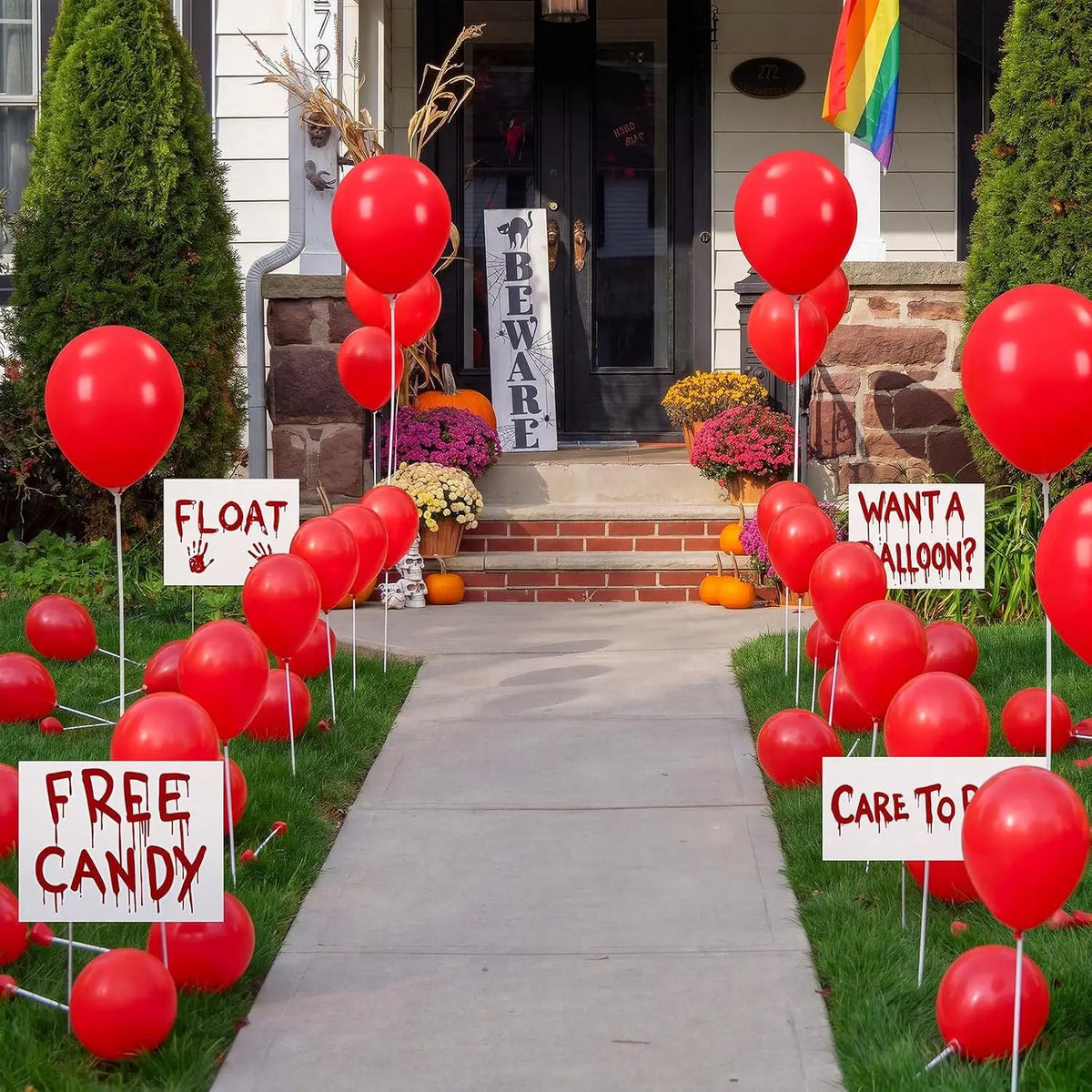 Halloween Yard Decorations Kit With Balloons And Signs For Lawns