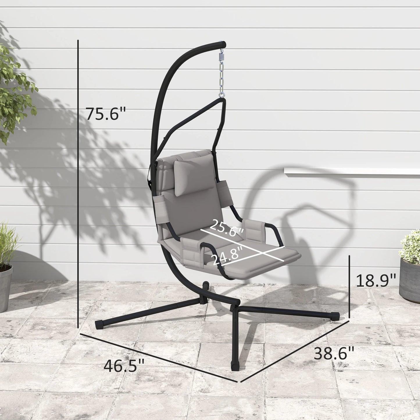 Outsunny Freestanding Hammock Swing Chair With Comfortable Cushioned Seat