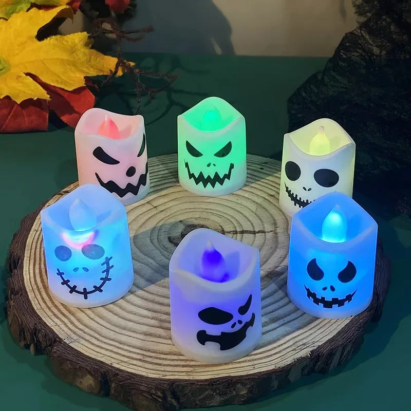 Halloween LED Ghost Pumpkin Candle Light Glowing Party Decoration