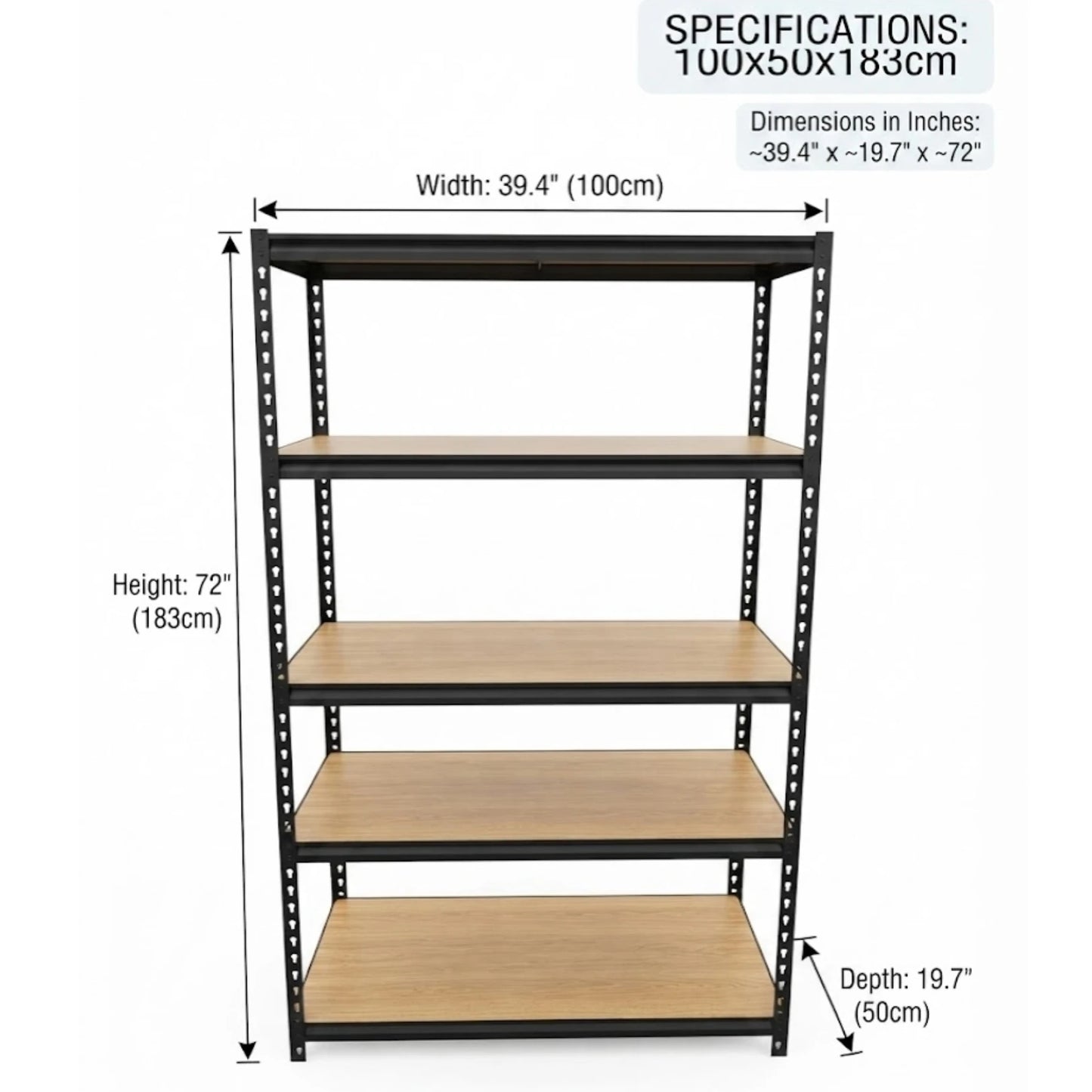 Heavy Duty Adjustable Metal Storage Rack With Mdf Shelves