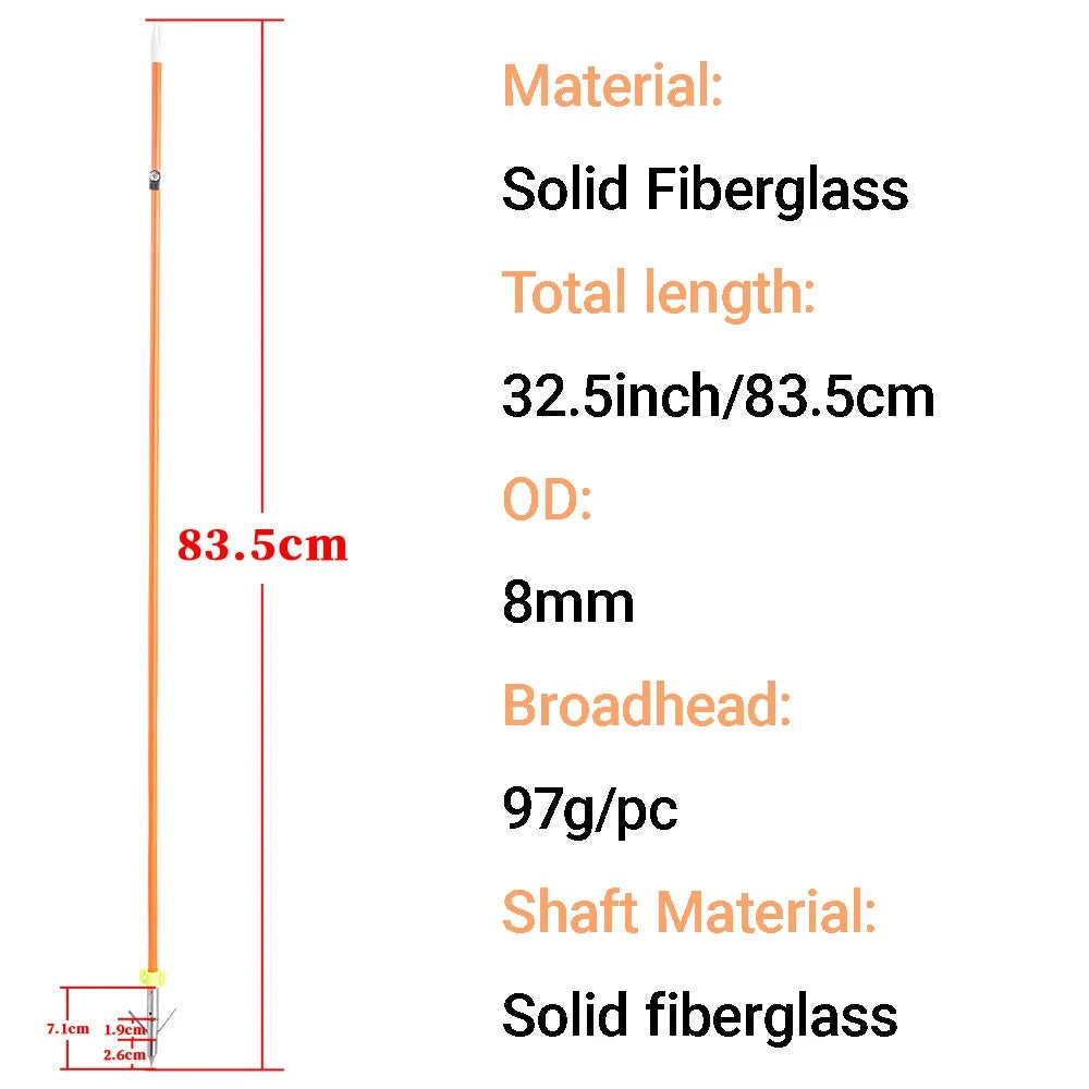 Premium Fiberglass Bowfishing Arrows For Outdoor Hunting