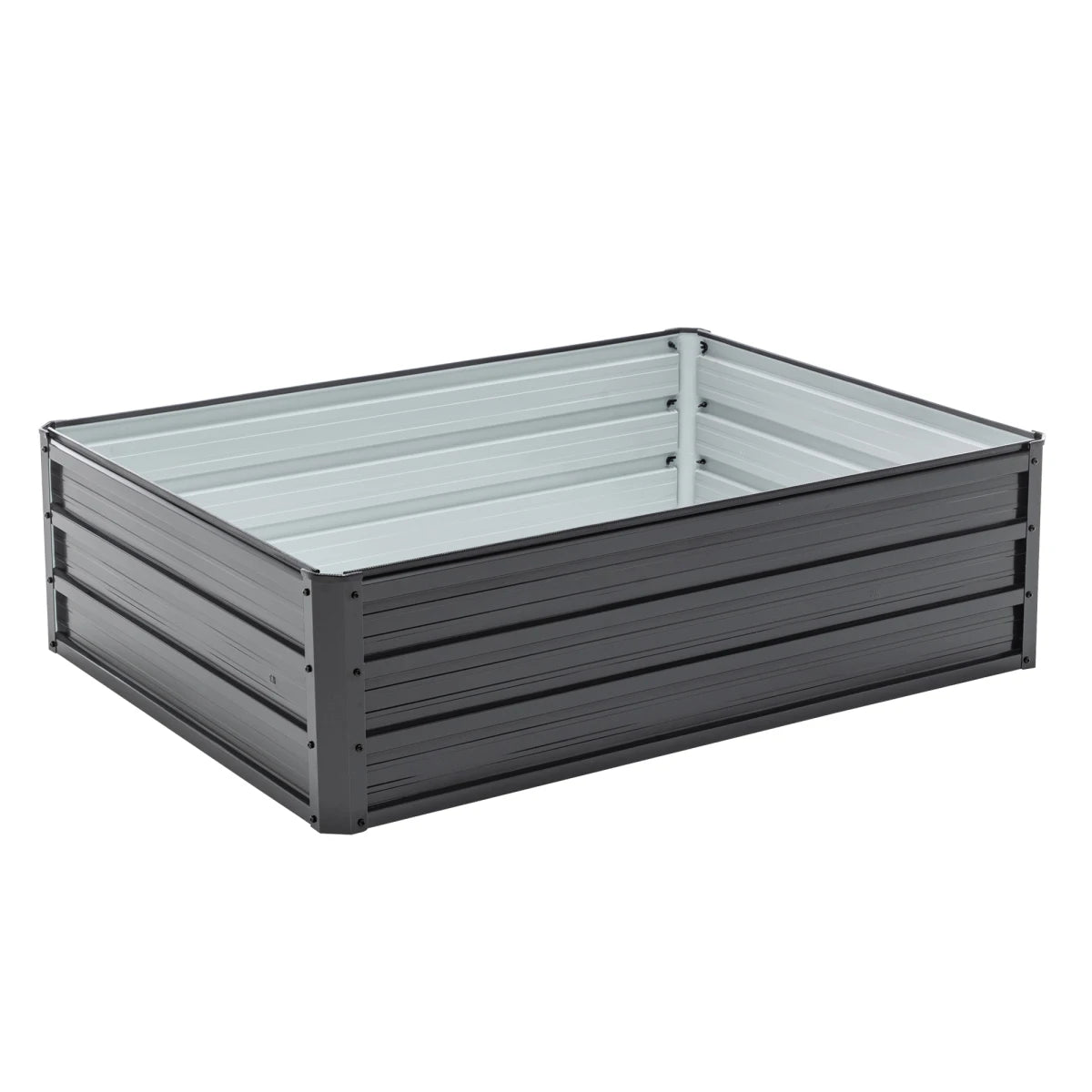 4x3x1ft Metal Raised Garden Bed,Deep Root Outdoor Galvanized Planter Box,Patio Kit Planting Beds for Vegetables Flowers Herb,Black
