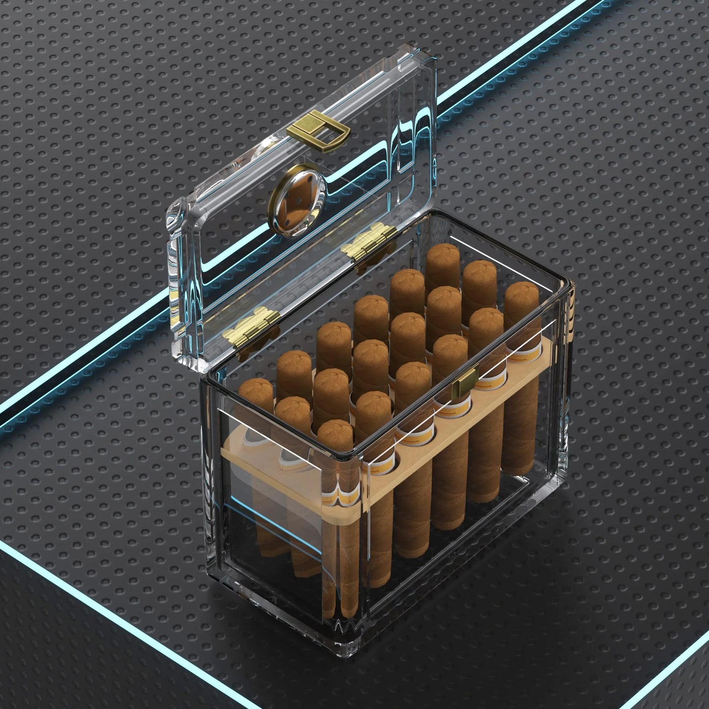 Xifei Portable Cigar Humidor With Hygrometer And Cedar Tray