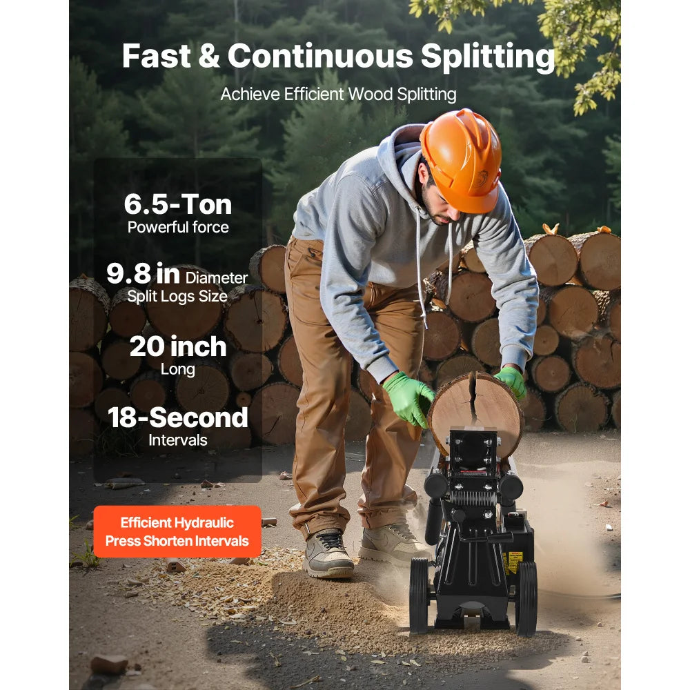 Electric Portable Log Splitter With Heavy Duty Wheels And Motor
