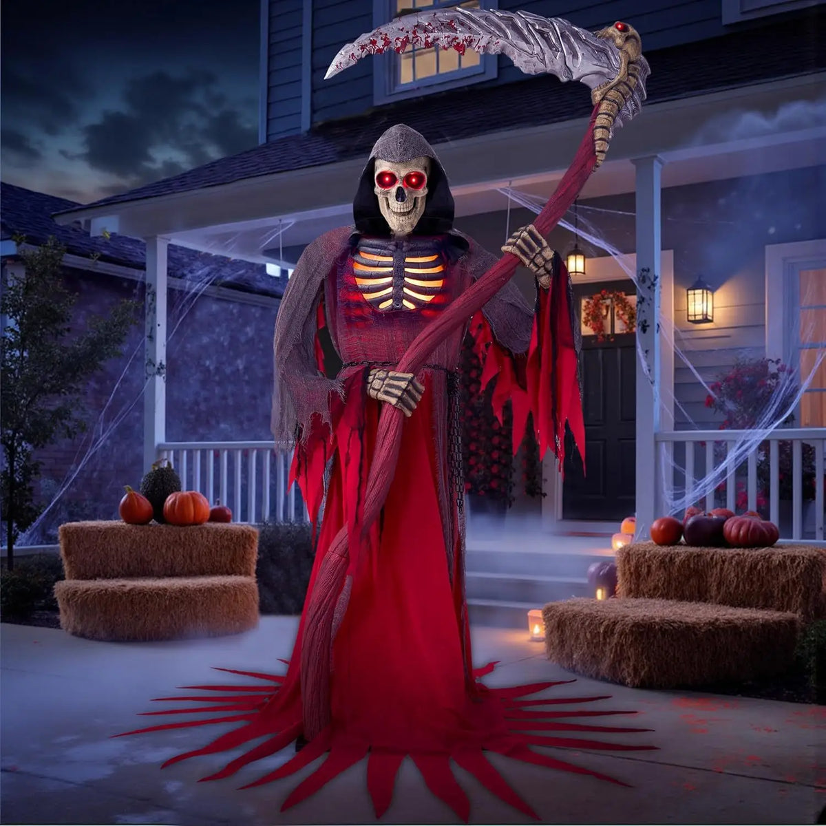 Animatronic Grim Reaper Halloween Outdoor Decor With Sensor