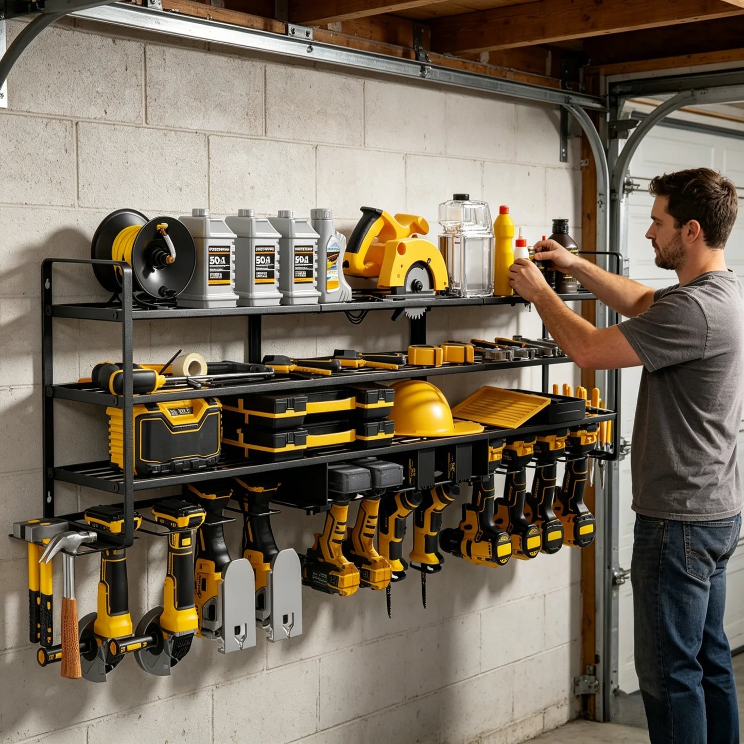 Heavy Duty Metal Wall Mounted Power Tool Drill Organizer Rack