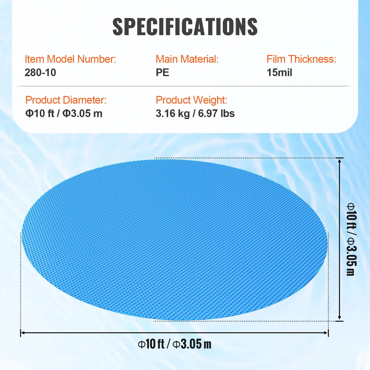 SucceBuy Solar Pool Cover For Rectangular Swimming Pools