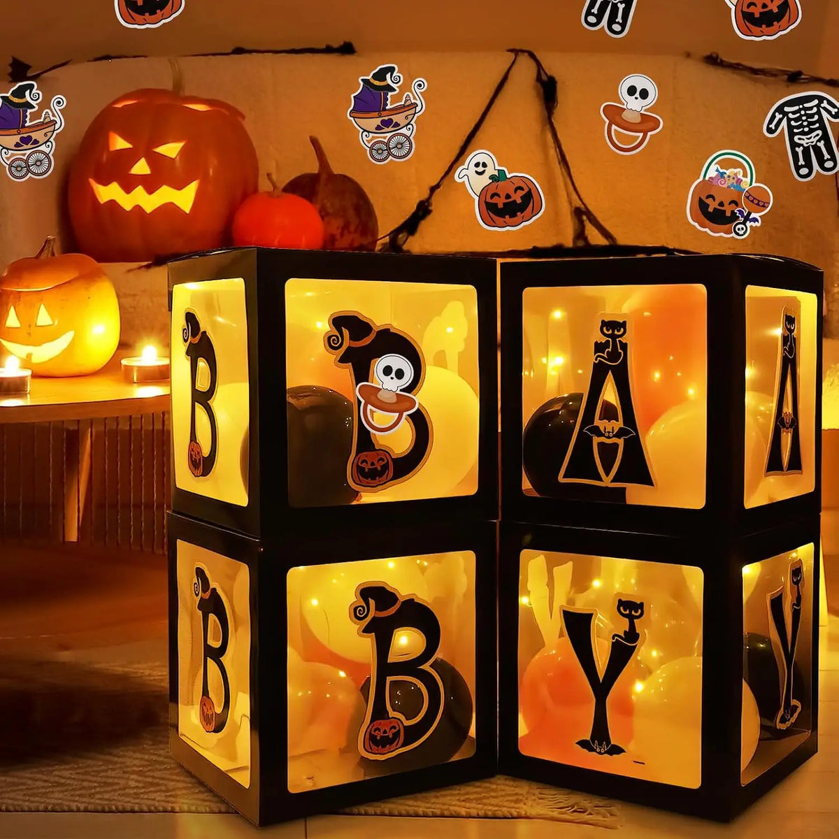 Transparent Balloon Boxes With LED Light Strings Party Decoration