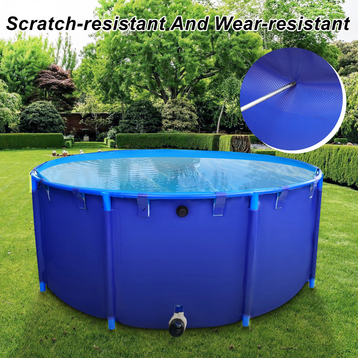 Portable Foldable PVC Fish Pond With Metal Frame Stand