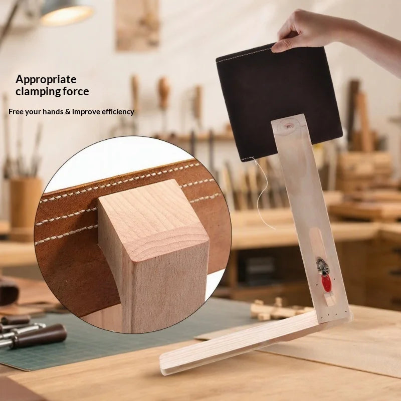 Wooden Leather Stitching Pony Workstation For Diy Hand Sewing