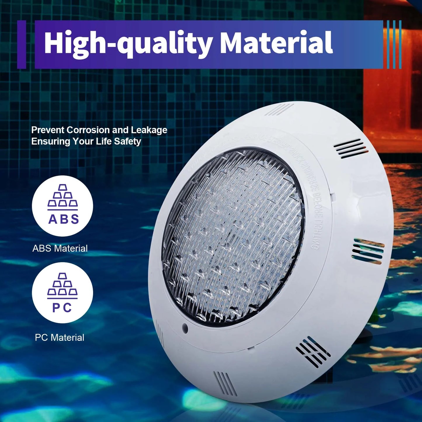 Bymaocar RGB LED Pool Light IP68 Waterproof With Remote Control