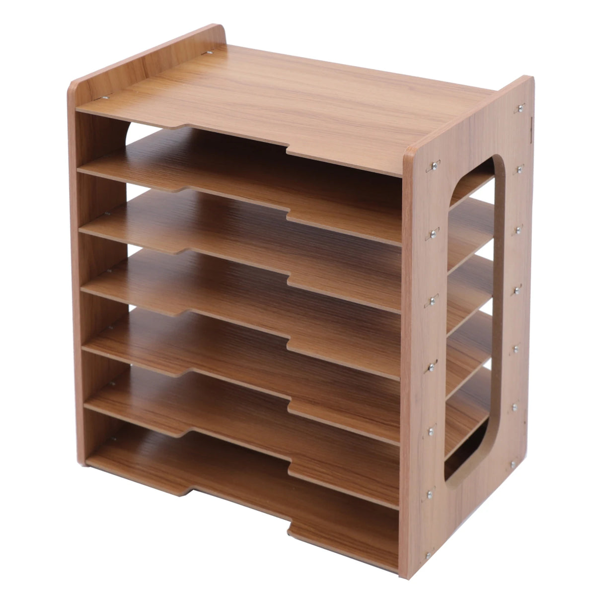 Seven Tier Wooden Desk Paper Organizer Desktop File Holder