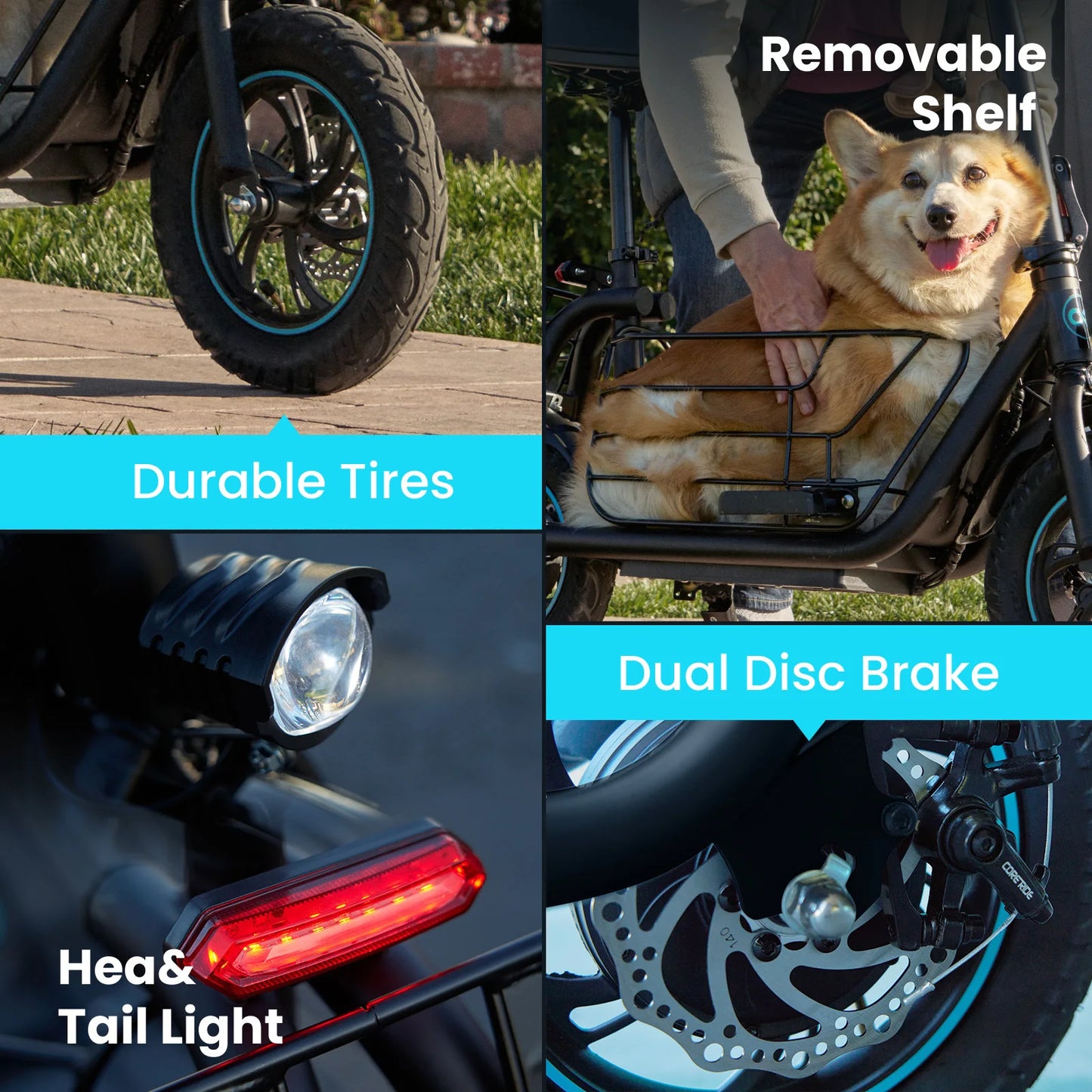 Gyroor Foldable Electric Scooter With Front Basket For Adults