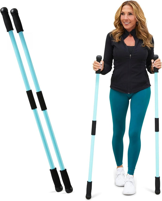 1.2lb Weighted Walking Trekking Poles Ergonomic Hand Grip Durable Walking Sticks For Posture Correction Joint Support Balance Stability Nordic Walking Trail Hiking Daily Workout Travel For Men Women Elderly Seniors