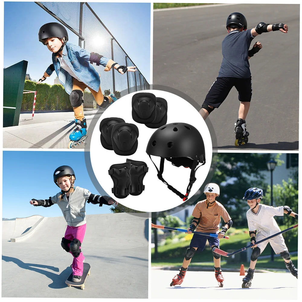 Adjustable Kids Safety Gear With Helmet Knee And Elbow Pads