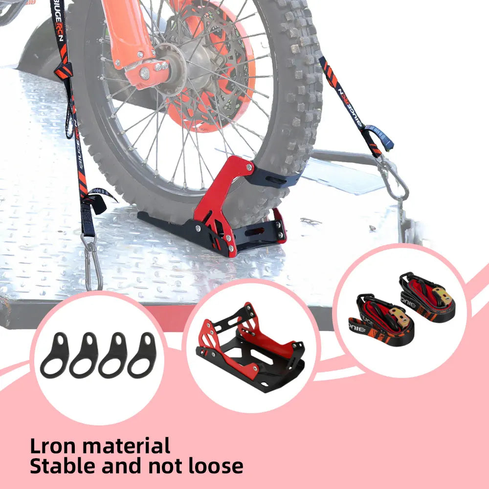 JFGRACING Heavy Duty Motorcycle Trailer Front Wheel Stand Parking Chock