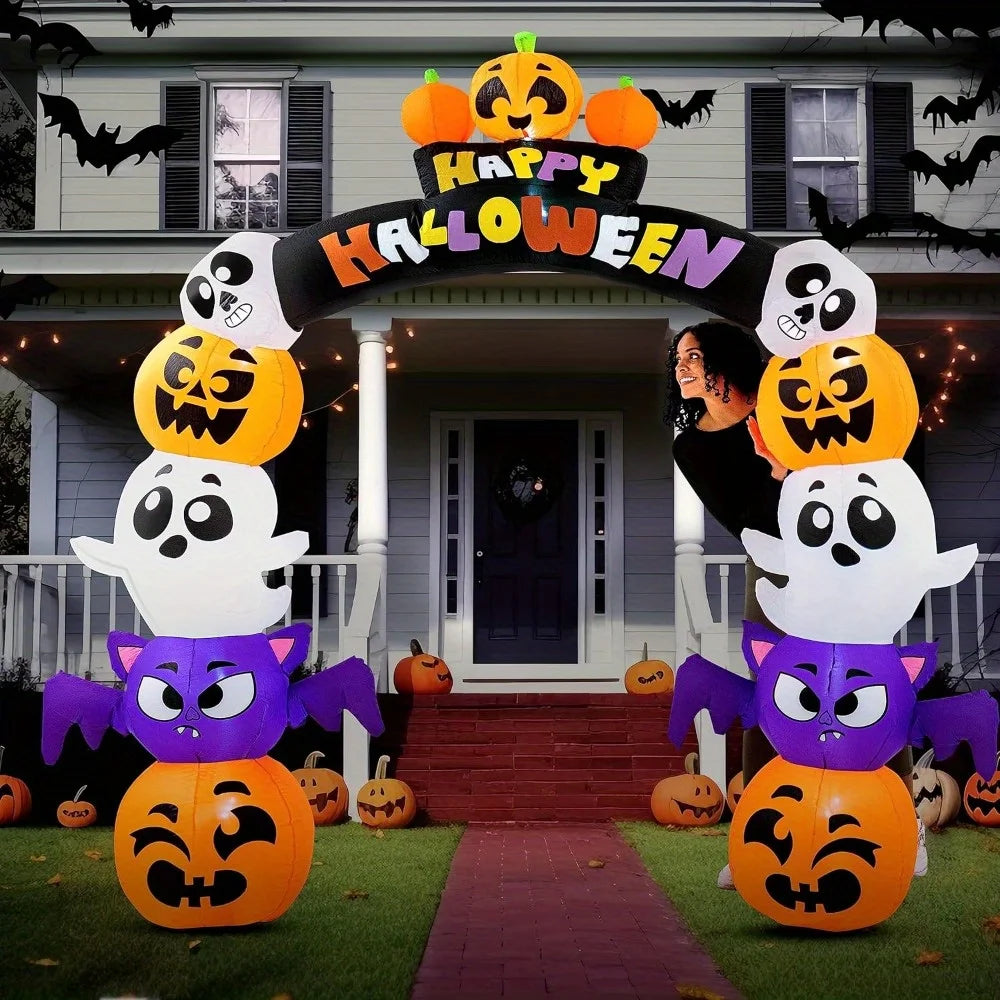 Joyfy Halloween Pumpkin Archway Inflatable Outdoor Decor With Led Lights