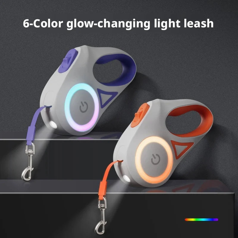 Retractable LED Dog Leash One Hand Brake And Enhanced Visibility
