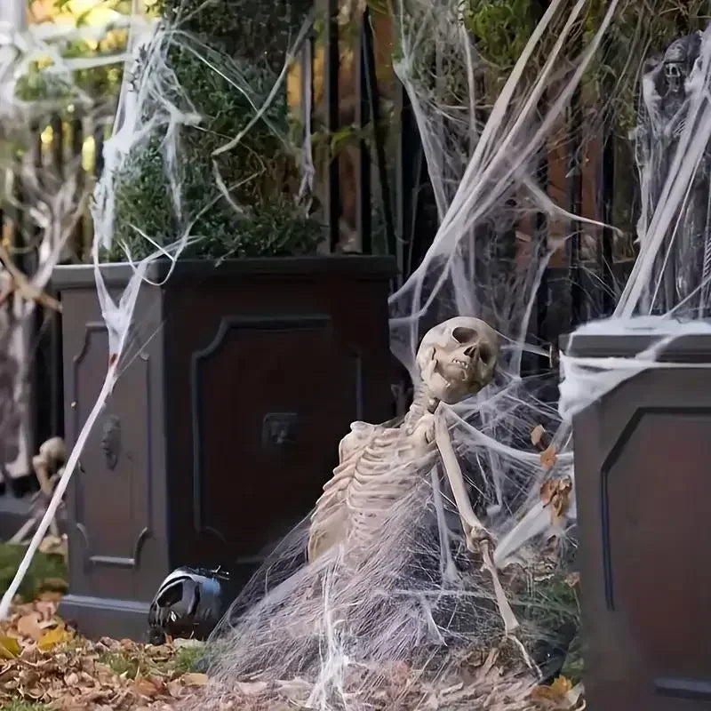Artificial Cotton Spider Web Halloween Haunted House Decor