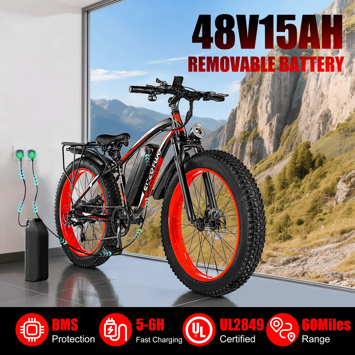 EOEOTWO Electric Bike For Adults 1000W Motor 48V Battery