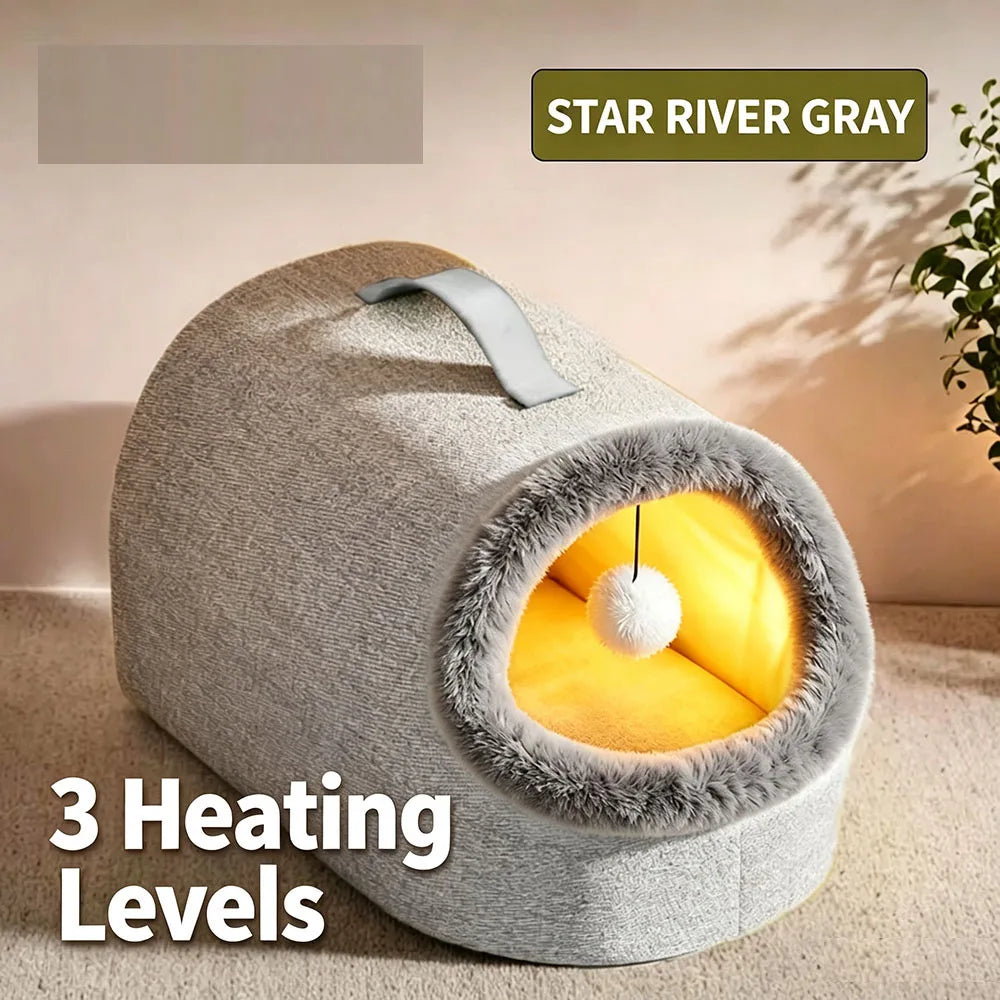 Heated Enclosed Cat Bed With Automatic Overheat Protection