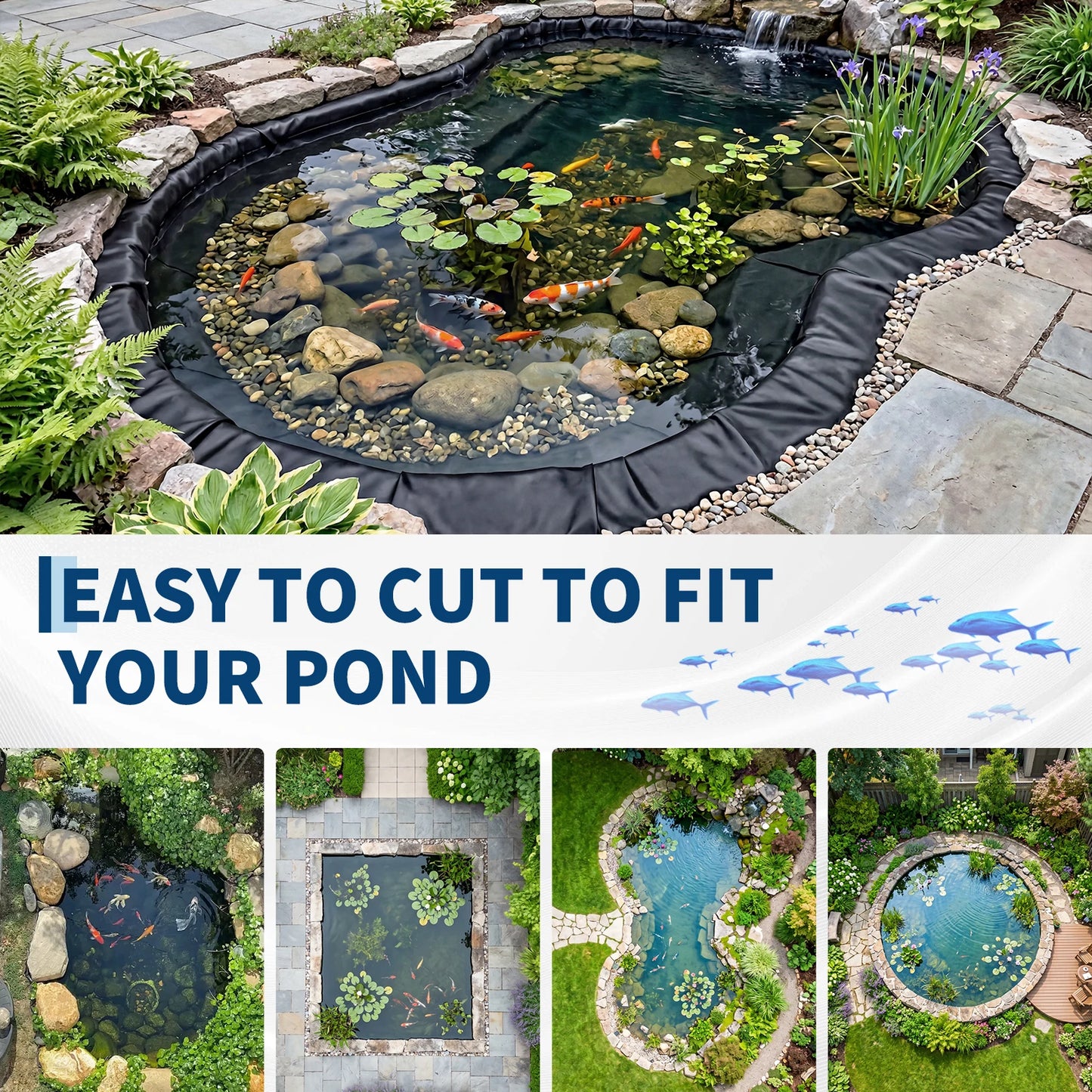 HiMiss Leak Proof HDPE Pond Liner UV Puncture Resistant