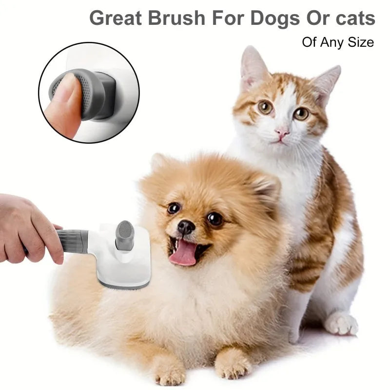 2 In 1 Grooming Brush, Massaging Deshedder With Easy Cleanup