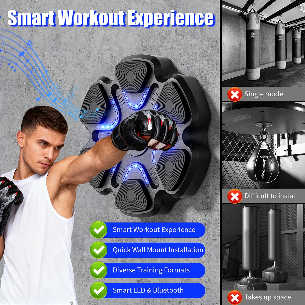 Smart Bluetooth Boxing Training Equipment With Gloves