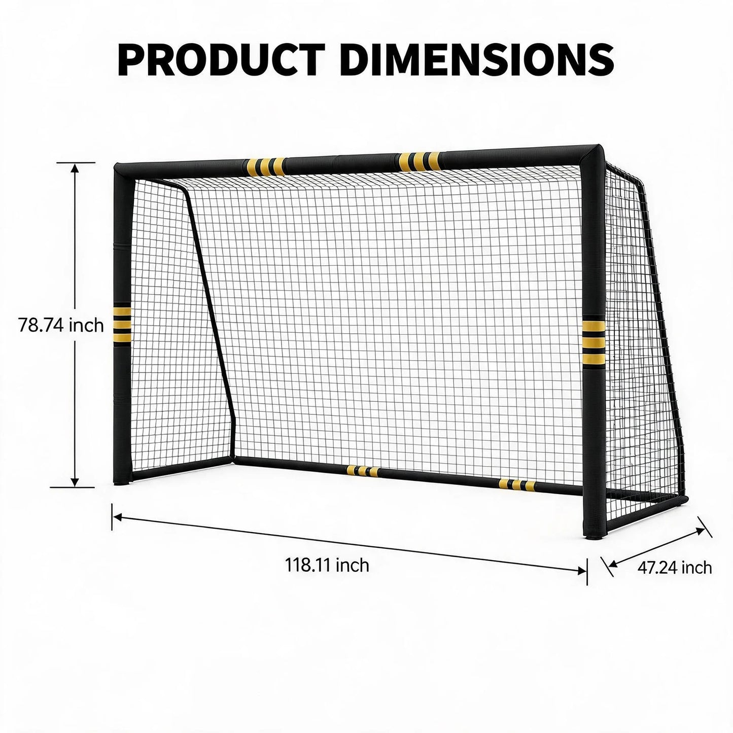 HiMiss Heavy Duty Portable Soccer Goal For Backyard Training