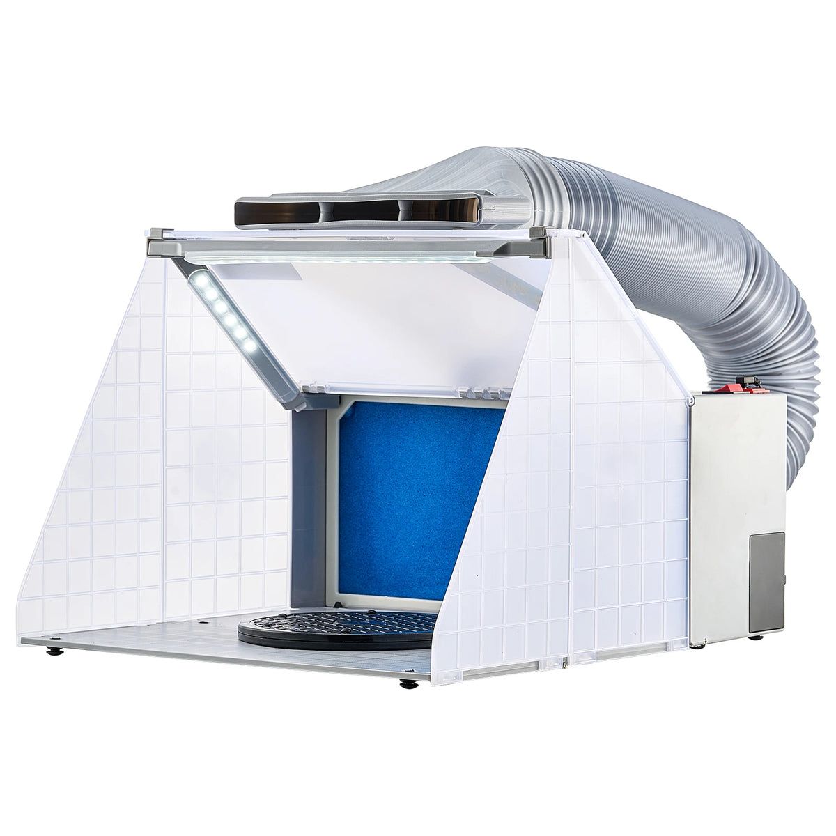 Portable Airbrush Spray Booth With Dual Fans LED Exhaust Hose