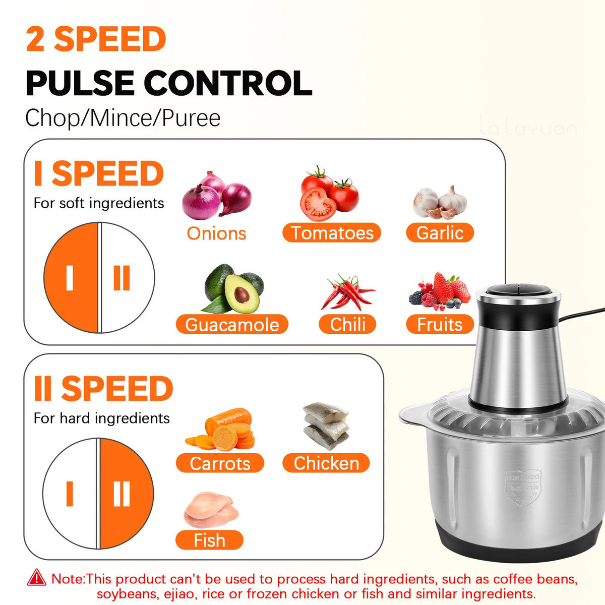 Lalayuan Electric Meat Grinder Kitchen Vegetable Chopper