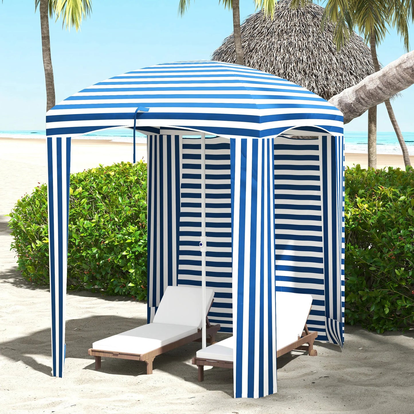 Portable Beach Cabana Umbrella With Carry Bag And Mesh Windows