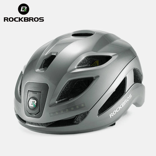 ROCKBROS Cycling Light Helmet Type-C Charging Electric LED Front Light Helmet Night Cycling Safety Helmet Bicycle Scooter Helmet