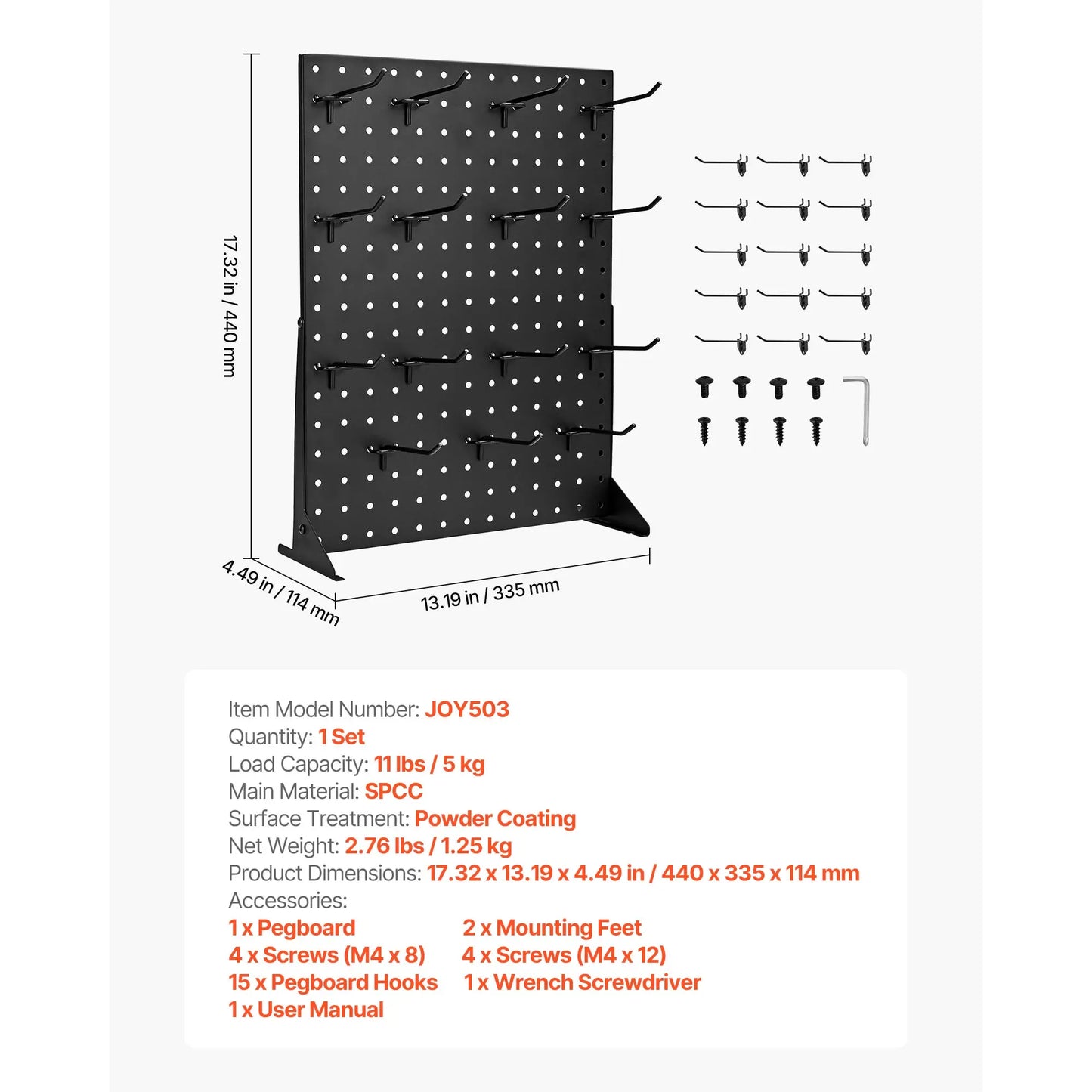SucceBuy Steel Pegboard Display Stand With Hooks For Retail Space