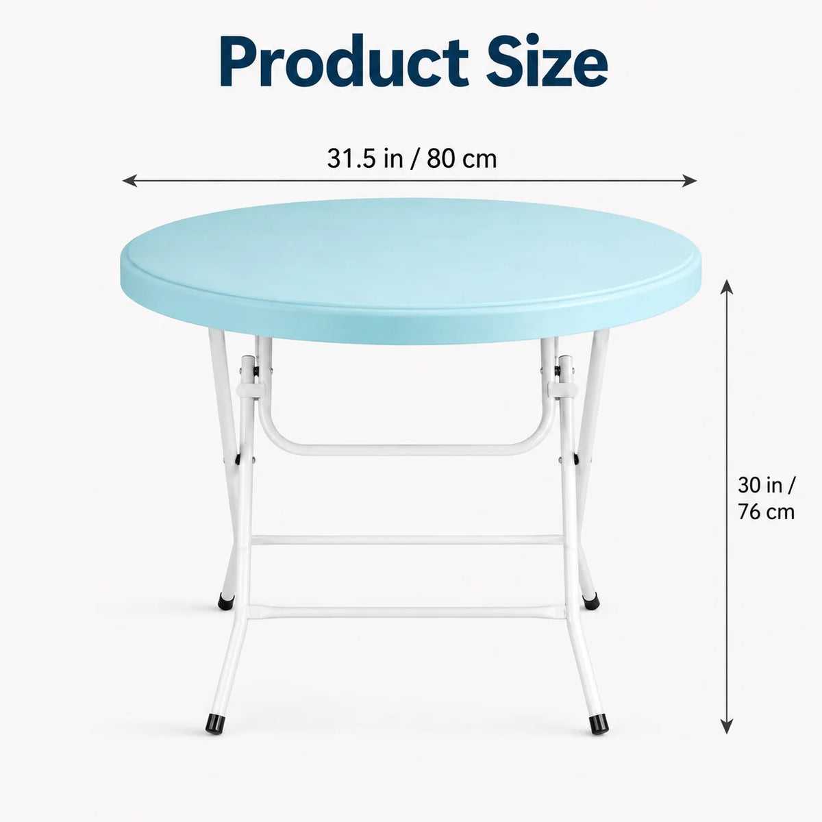 Portable Round Folding Table Camping Picnic Table 300 LBS Capacity Space Saving Indoor Outdoor Patio Party Bistro Dining Table