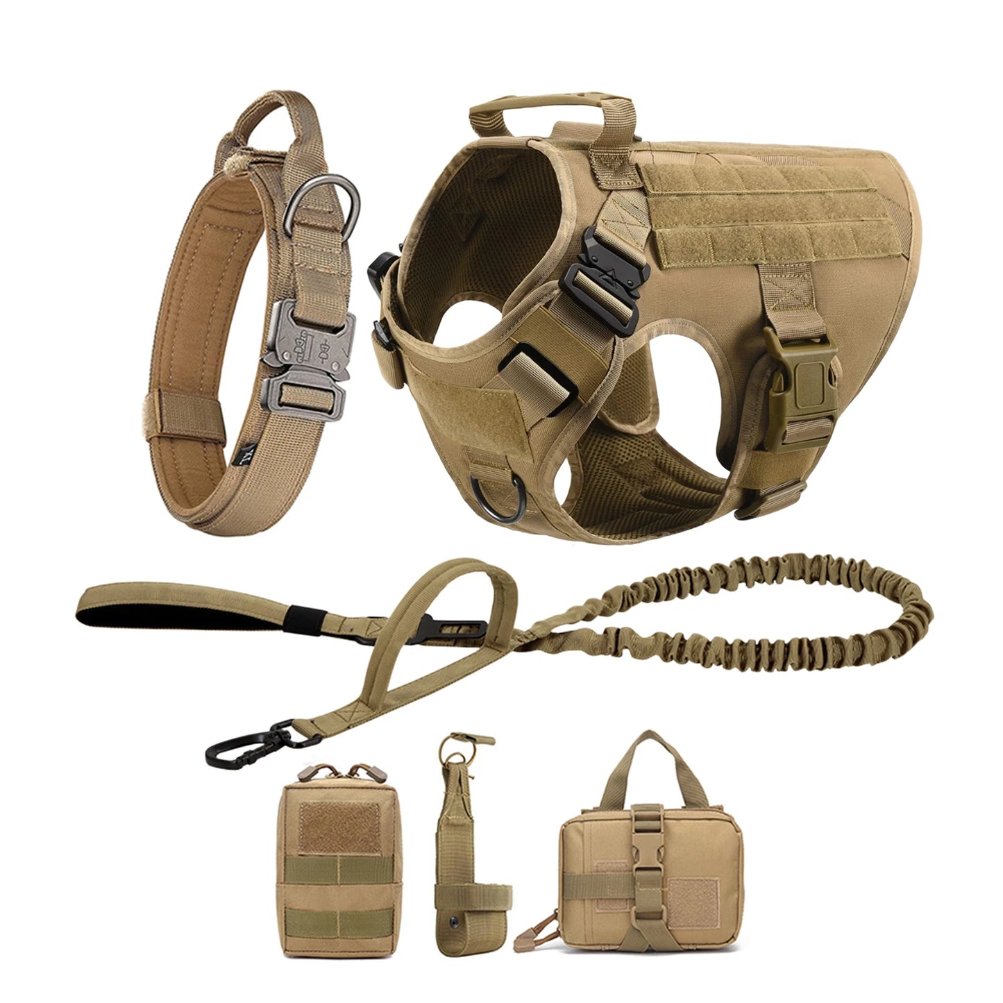 Petavel Tactical Dog Harness With Quick Release Padded Molle Vest