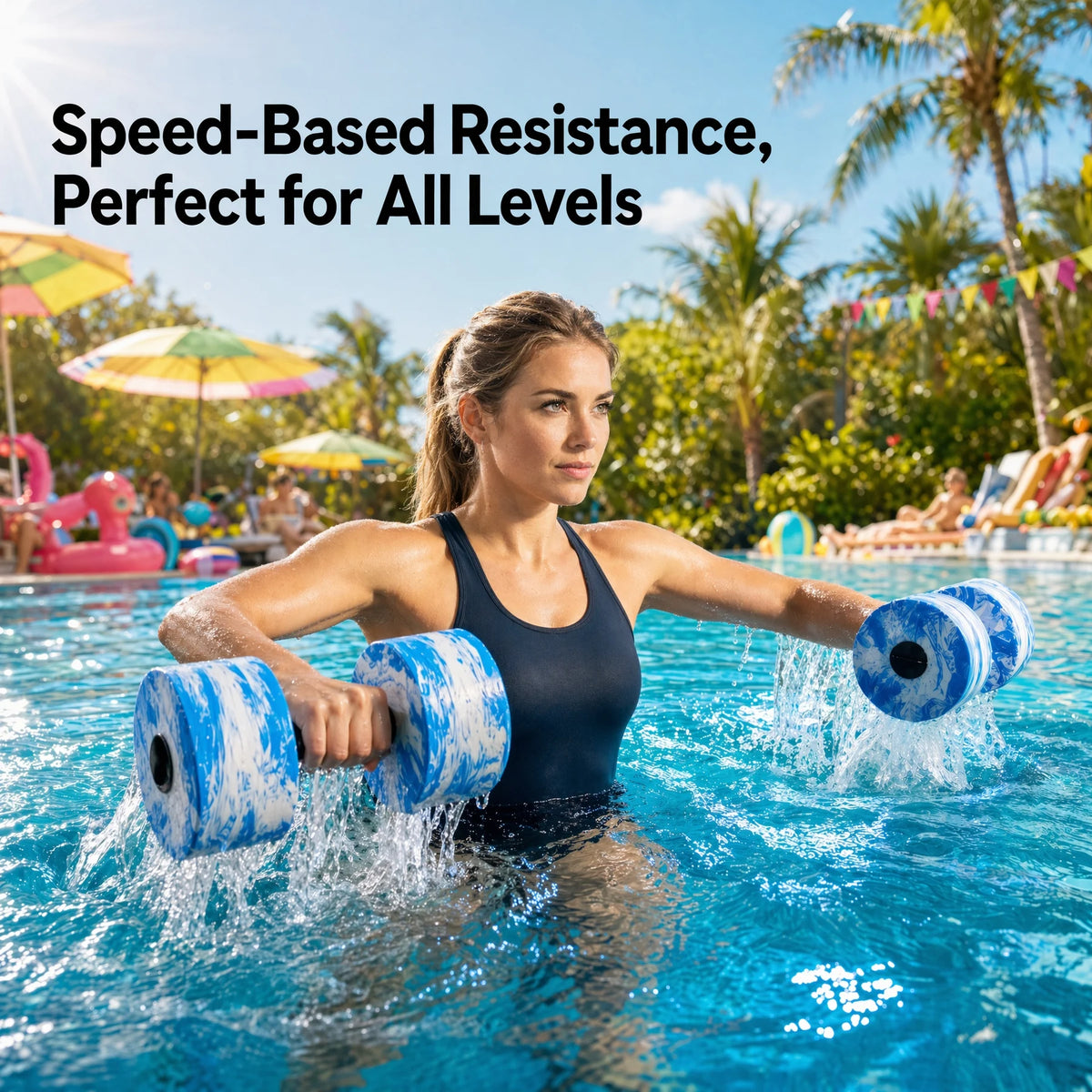 Hapbear Adjustable Aquatic Dumbbells For Pool Exercises