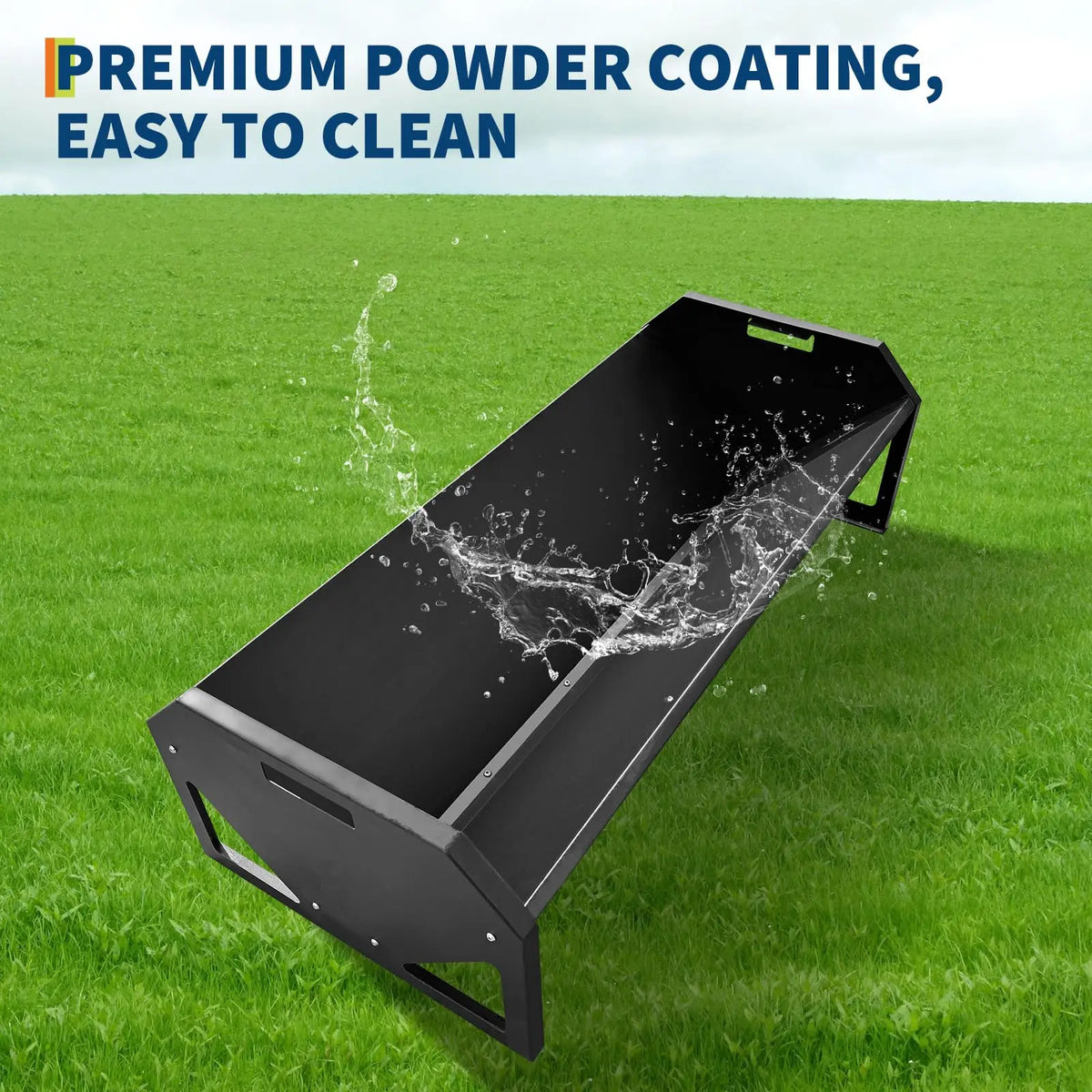 HiMISS Heavy Duty Galvanized Steel Livestock Hay Feeder Trough