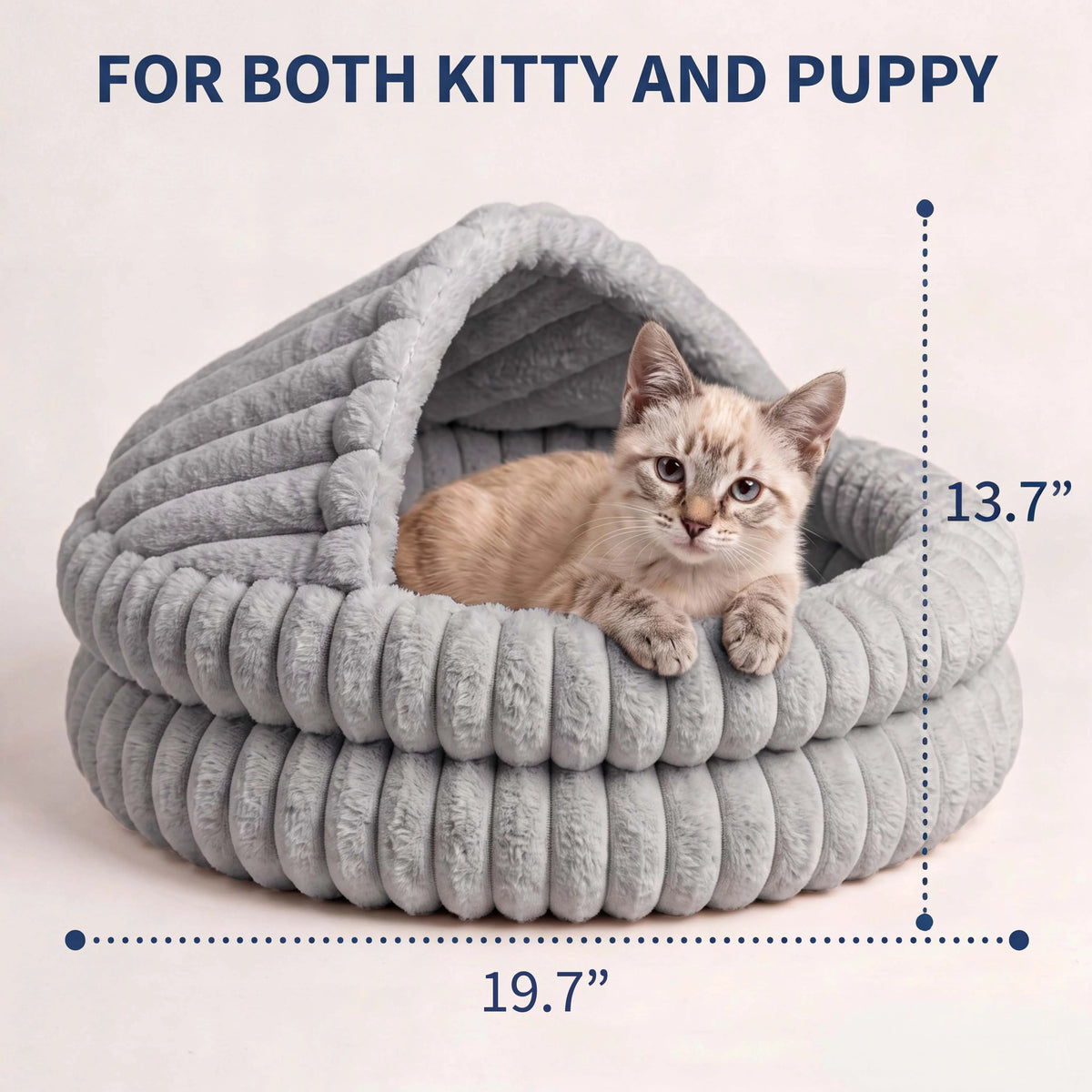 EliteZ Hooded Cat Cave Bed, Self Warming Enclosed Hideaway