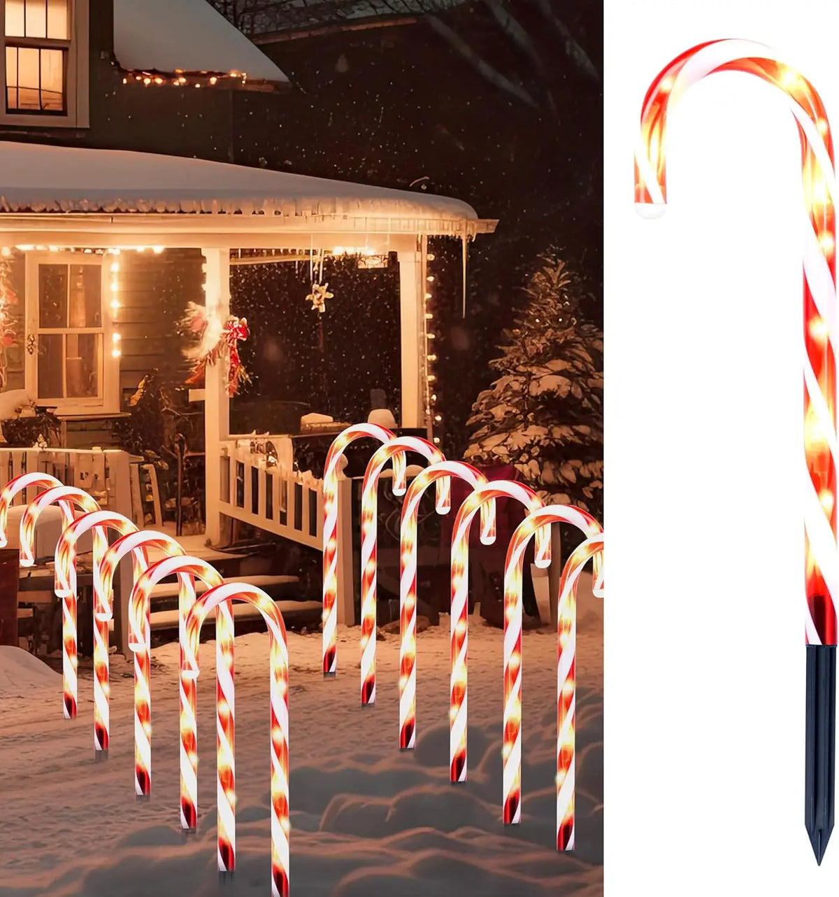 Joyfy Christmas Candy Cane Pathway Decorative Outdoor Lights