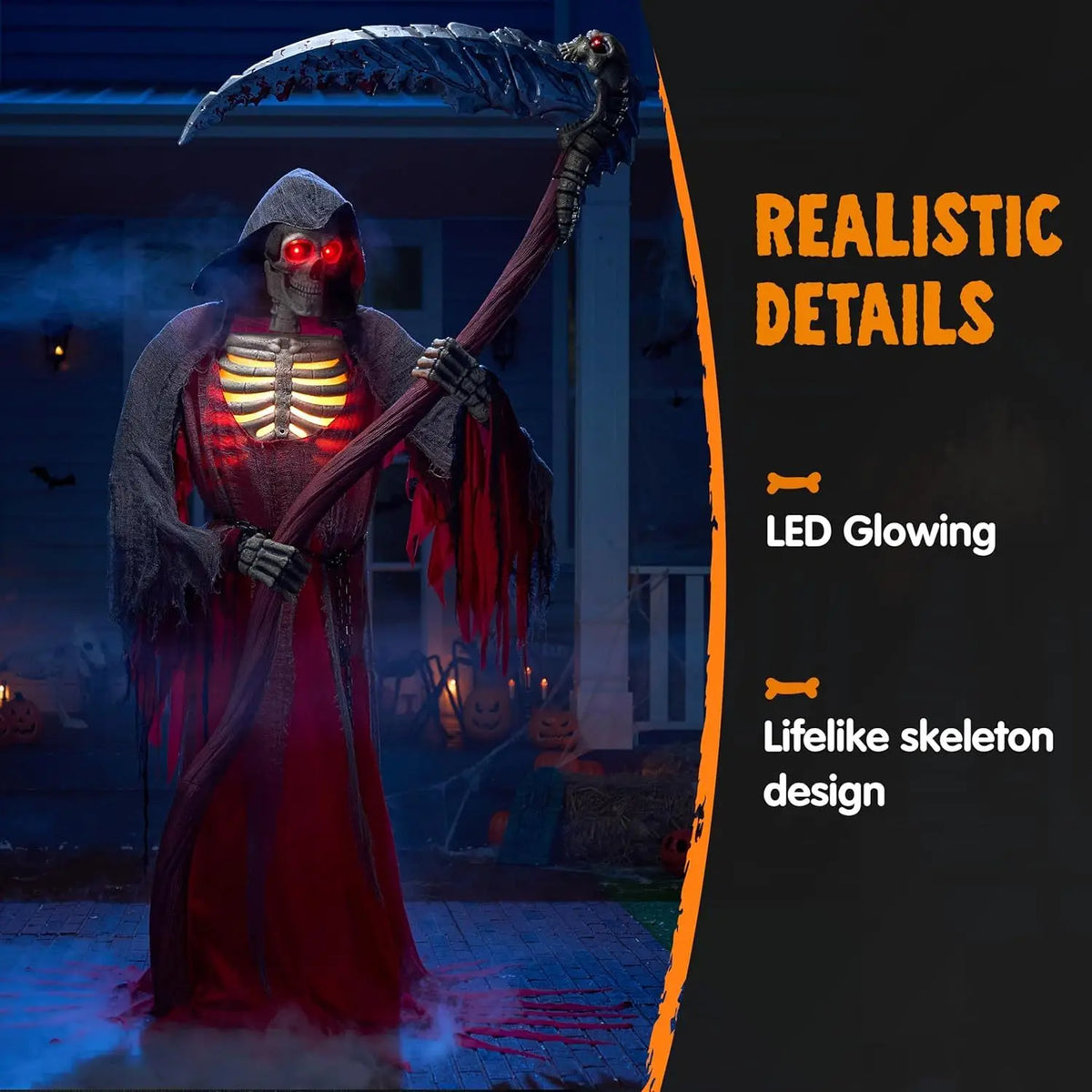 Animatronic Grim Reaper Halloween Outdoor Decor With Sensor