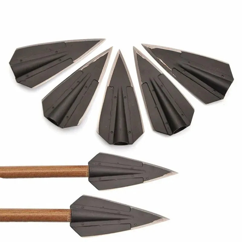 Alloy Steel Blade Arrowheads 115Grain Hunting Broadheads 12pcs Archery Arrow Points for OD 8mm Carbon Arrow Shaft Outdoor Target Practice