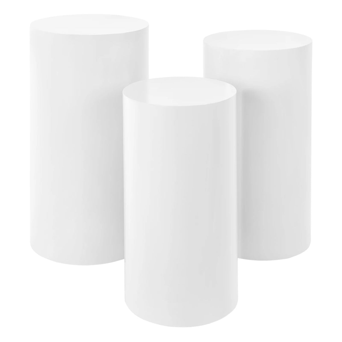 Bymaocar Three Piece Cylinder Pedestal Display Stand For Wedding Party