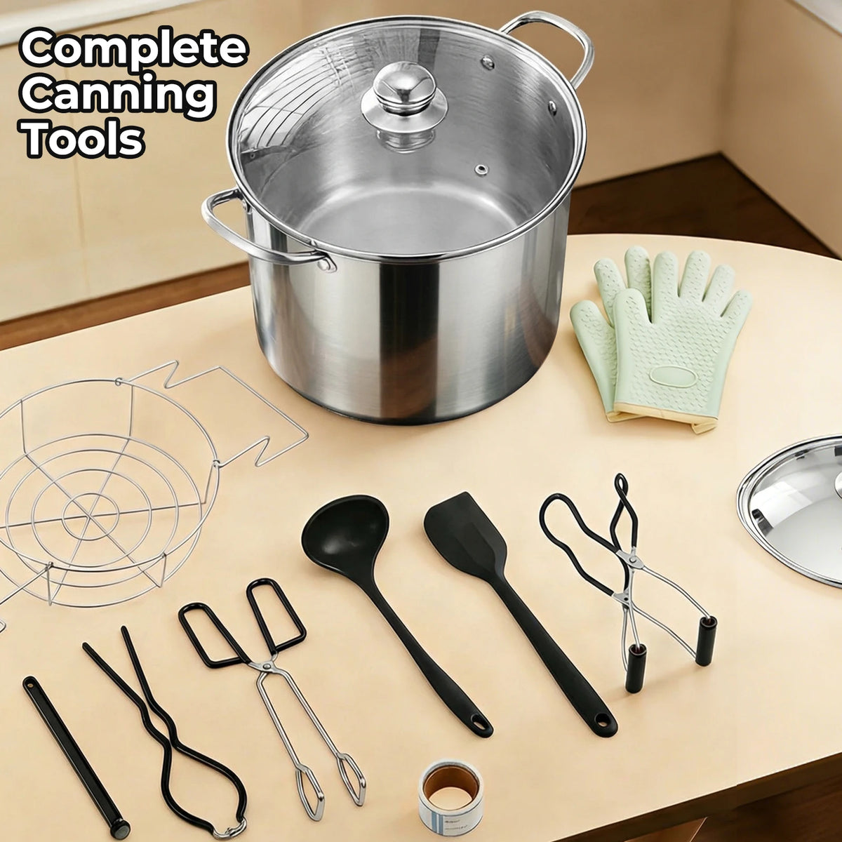 Stainless Steel Water Bath Canner Pot and Canning Kit