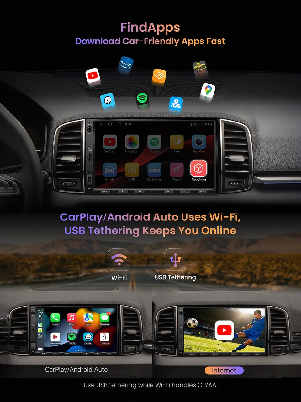 Atoto Android Car Stereo Receiver With Multimedia CarPlay Support