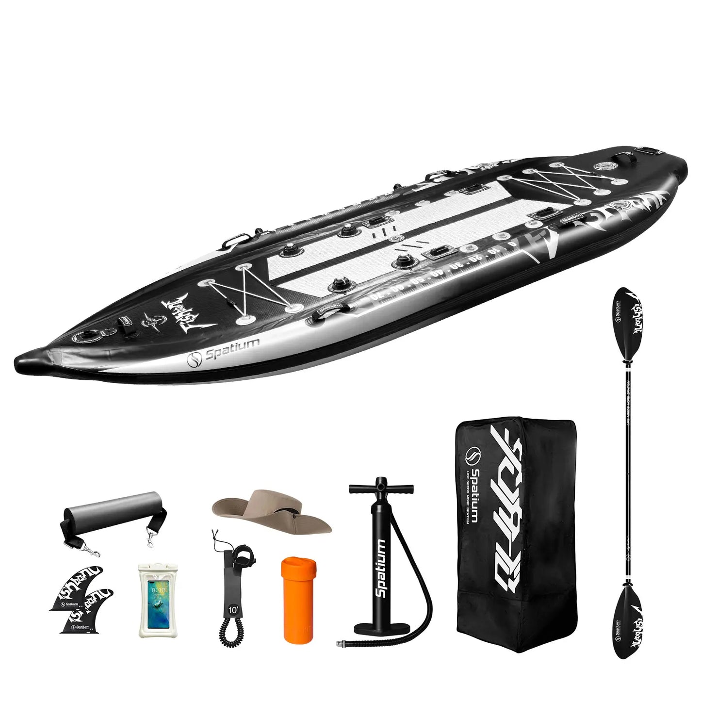 Spatium Inflatable Fishing Paddle Board Triple Chamber With Motor