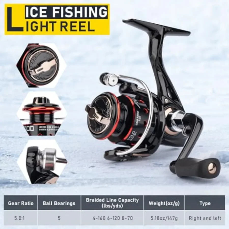 Portable Ice Fishing Rod And Reel Combo Set With Tackle